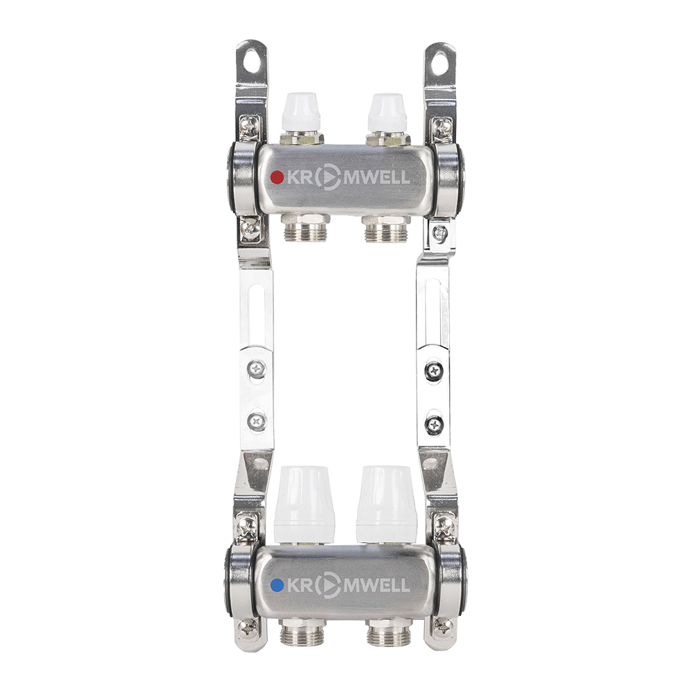 Блок коллекторный из нерж. стали с балансировочными и термостатическими клапанами 1"x3/4"EU x2