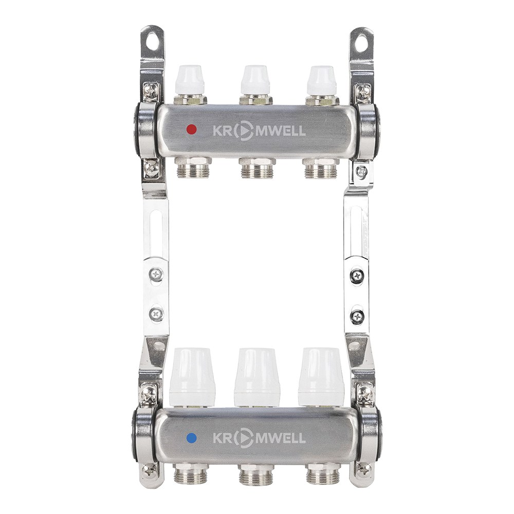 Блок коллекторный из нерж. стали с балансировочными и термостатическими клапанами 1"x3/4"EU x3
