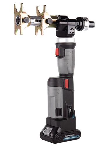 Пресс-инструмент аккум. для расширения и монтажа аксиальных фитингов, в компл.: кейс-1шт;АКБ 18V,4,0Ah, Li-ion-2 шт;ЗУ - 1 шт; головки-4шт.(16/20/25/3